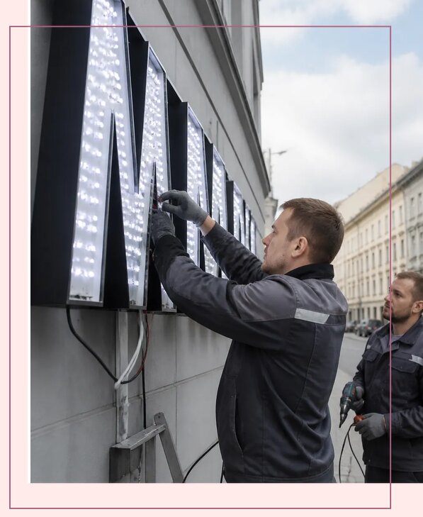Изготовление и монтаж светодиодных LED вывесок в Нижневартовске