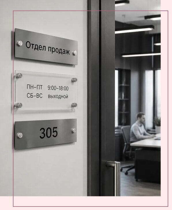 Офисные таблички на дверь в Нижневартовске по цене от 5076 р. | Аванза-Нжт